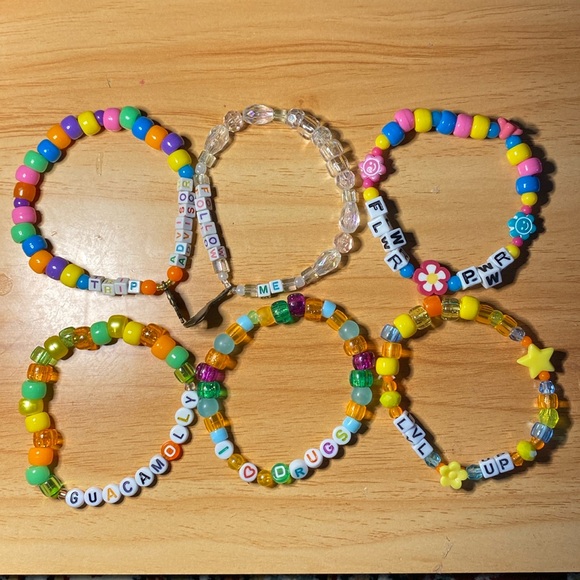 Trippy Rave / Festi Kandi Bracelet set of 6 - Picture 1 of 4